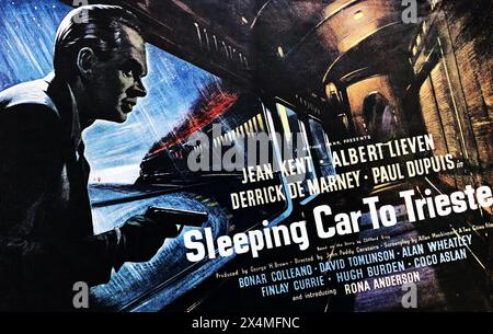 JEAN KENT ALBERT LIEVEN DERRIK DE MARNEY e PAUL DUPUIS in SLEEPING CAR A TRIESTE 1948 regista JOHN PADDY CARSTAIRS sceneggiatura Allan Mackinnon da una storia originale di Clifford Grey musica Benjamin Frankel produttore George H. Brown Two Cities Films presentatore J. Arthur Rank Foto Stock