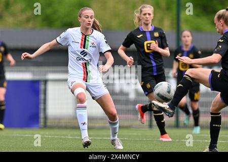 Oud Heverlee, Belgio. 4 maggio 2024. Julie Biesmans (30) della OHL, nella foto di una partita di calcio femminile tra Oud Heverlee Leuven e RSC Anderlecht, nella settima partita dei play-off nella stagione 2023 - 2024 della belga lotto Womens Super League, sabato 4 maggio 2024 a Oud Heverlee, Belgio. Crediti: Sportpix/Alamy Live News Foto Stock