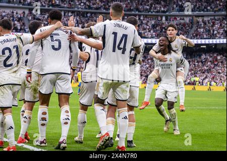 Madrid, Spagna. 4 maggio 2024. MADRID, SPAGNA - 04 MAGGIO: Durante la partita di calcio della Liga EA Sports 2023/24 tra Real Madrid e Cadiz CF all'Estadio Santiago Bernabeu il 4 maggio 2024 a Madrid, Spagna. Credito: Agenzia fotografica indipendente/Alamy Live News Foto Stock