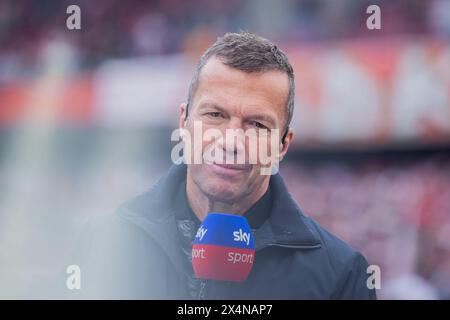 Colonia, Germania. 4 maggio 2024. Calcio: Bundesliga, 1. FC Köln - SC Freiburg, Matchday 32, RheinEnergieStadion. L'esperto di cielo Lothar Matthäus. Credito: Rolf Vennenbernd/dpa - NOTA IMPORTANTE: in conformità con i regolamenti della DFL German Football League e della DFB German Football Association, è vietato utilizzare o far utilizzare fotografie scattate nello stadio e/o della partita sotto forma di immagini sequenziali e/o serie di foto video./dpa/Alamy Live News Foto Stock