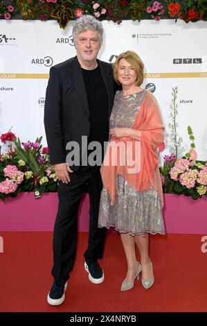 Matthias Glasner und Corinna Harfouch bei der 74. Verleihung des Deutschen Filmpreises 2024 im Theater am Potsdamer Platz. Berlino, 03.05.2024 Foto Stock