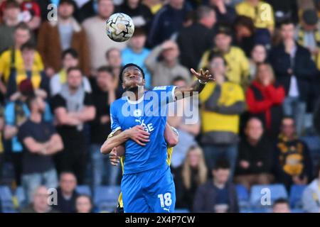 Malik Mothersille (18 Peterborough United) è il protagonista della partita di prima tappa della Sky Bet League 1 Play Off semifinale tra Oxford United e Peterborough al Kassam Stadium di Oxford, sabato 4 maggio 2024. (Foto: Kevin Hodgson | mi News) crediti: MI News & Sport /Alamy Live News Foto Stock