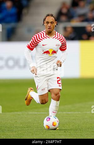 GER, Germania. 3 maggio 2024. Primo campionato, calcio, Fussball, 1. Bundesliga, TSG Hoffenheim - RB Leipzig, GER, Sinsheim, PreZero Arena f.l. Xavi Simons (RB Leipzig, 20). Credito: HMB Media/Alamy Live News Foto Stock