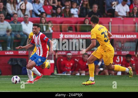 Giron, Spagna. 4 maggio 2024. GIRON, SPAGNA - 4 MAGGIO: Ivan Martin di Girona FC controlla la palla durante la partita Liga EA Sports tra Girona FC e FC Barcelona all'Estadi Montilivi il 4 maggio 2024 a Giron, Spagna Credit: DAX Images/Alamy Live News Foto Stock