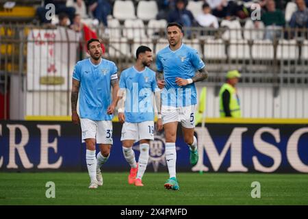 Monza, Italia. 4 maggio 2024. Matías Vecino festeggia, durante il Monza contro il SS Lazio, serie A, allo stadio U-Power. Crediti: Alessio Morgese/Alessio Morgese/Emage/Alamy live news Foto Stock