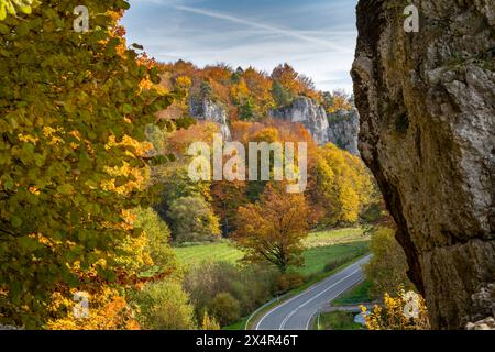 Parco nazionale di Ojcow, Polonia, visto dal punto di vista di Jonaszówka Foto Stock