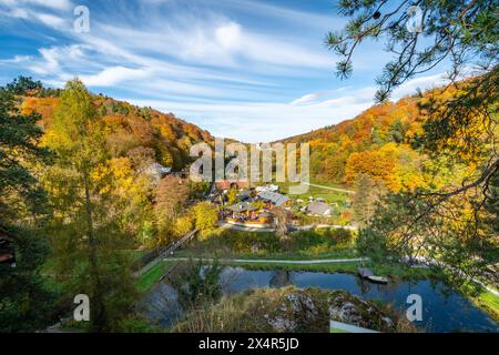 Parco nazionale di Ojcow, Polonia, visto dal punto di vista di Jonaszówka Foto Stock