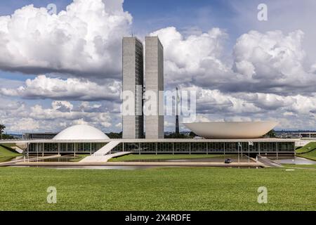 Palazzo Nazionale dei Congressi, Palacio do Congresso Nacional, capitale Federale di Brasilia, Brasile Foto Stock