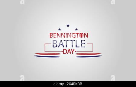 Omaggio alla storia Bennington Battle Day Text con USA Flag Design Illustrazione Vettoriale