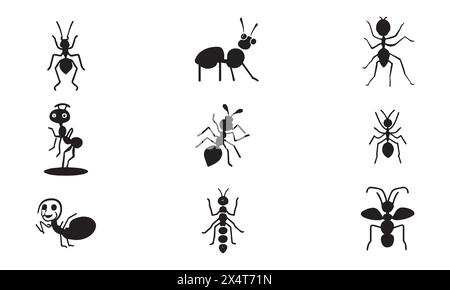 Icona illustrazione stile ANT minimale Illustrazione Vettoriale