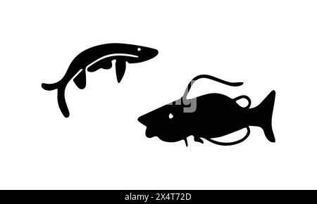 Illustrazione di banjo Catfish Civet icona di stile minimalista EPS 10 e JPG Illustrazione Vettoriale