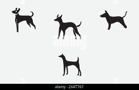 Illustrazione Basenji Dog icona di stile minimale EPS 10 e JPG Illustrazione Vettoriale