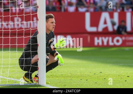 Girona, Spagna. 4 maggio 2024. Il portiere Marc-Andre ter Stegen (1) del Barcellona visto durante la partita di LaLiga tra Girona e FC Barcelona all'Estadi Montilivi di Girona. (Photo Credit: Gonzales Photo/Alamy Live News Foto Stock