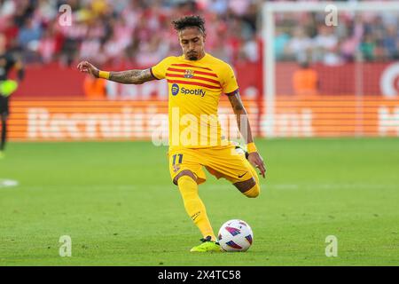 Girona, Spagna. 4 maggio 2024. Raphinha (11) del FC Barcelona visto durante la partita di LaLiga tra Girona e FC Barcelona all'Estadi Montilivi di Girona. (Photo Credit: Gonzales Photo/Alamy Live News Foto Stock