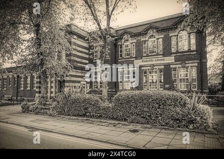 Old Radcliffe Library, Radcliffe, Lancashire, Inghilterra, Regno Unito Foto Stock