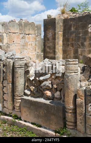 Rovine Maya, il palazzo, Oxkintok zona archeologica, 300 -1,050 annuncio, Yucatan, Messico Foto Stock