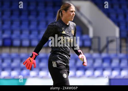 Birkenhead, Regno Unito. 5 maggio 2024. Prenton Park, Birkenhead, Inghilterra, 5 maggio 2024: Portiere Mary Earps (27 Manchester United) prima della partita Barclays fa Womens Super League tra Liverpool e Manchester United al Prenton Park di Birkenhead, Inghilterra, il 5 maggio 2024. (Sean Chandler/SPP) credito: Foto SPP Sport Press. /Alamy Live News Foto Stock