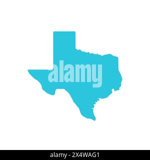 Icona della mappa del Texas. Isolato su sfondo bianco. Dal set di icone blu. Illustrazione Vettoriale