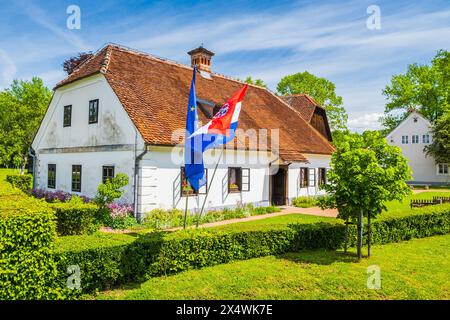 Villaggio etno tradizionale di Kumrovec e casa natale di Josip Broz Tito, regione di Zagorje, Croazia Foto Stock