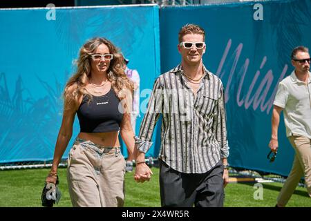 Miami Gardens, Florida, Stati Uniti. 5 maggio 2024. 27 Nico Hulkenberg (GER) Haas F1 Team. Giorno della gara. GP di F1 Miami all'autodromo di Miami a Miami Gardens, Florida, Stati Uniti. Crediti: Yaroslav Sabitov/YES Market Media/Alamy Live News. Foto Stock