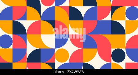 Trama colorata geometrica curva casuale, illustrazione vettoriale astratta Illustrazione Vettoriale