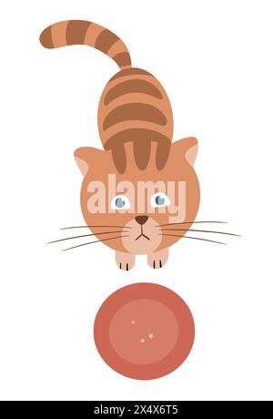 Carino gatto di zenzero a righe Illustrazione Vettoriale