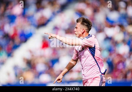 Huesca, Spagna. 4 maggio 2024. HUESCA, SPAGNA - 4 MAGGIO: . Durante il Liga Hypermotion match tra SD Huesca e Real Oviedo all'Estadio El Alcoraz il 4 maggio 2024 a Huesca, Spagna (Credit Image: © PG/DAX via ZUMA Press Wire) SOLO USO EDITORIALE! Non per USO commerciale! Foto Stock