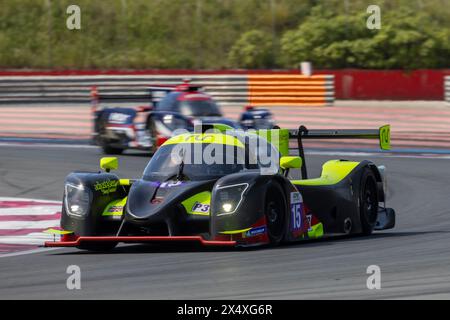 Le Castellet, Francia, 5 maggio 2024, #15 RLR M Sport (GBR) Ligier JS P320 - Nissan (LMP3) Michael Jensen (Zaf) Nick Adcock (Zaf) Gael Julien (fra) durante le 4 ore di le Castellet, seconda gara dell'European le Mans Series 2024 (ELMS) sul circuito Paul Ricard dal 2 al 5 maggio 2024 a le Castellet, Francia - Photo Laurent Cartalade/MPS Agency Credit MPS Agency/Alamy Live News Foto Stock