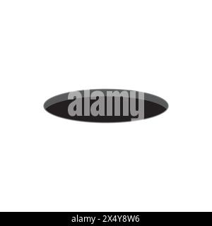 Vettore di forma ovale nero minimalista. Semplice design a ellisse piatta. Illustrazione geometrica astratta. Concetto di arte moderna. Illustrazione Vettoriale