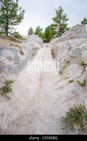 Oregon Trail Ruts State Historic Site a Guernsey, Wyoming, Stati Uniti Foto Stock
