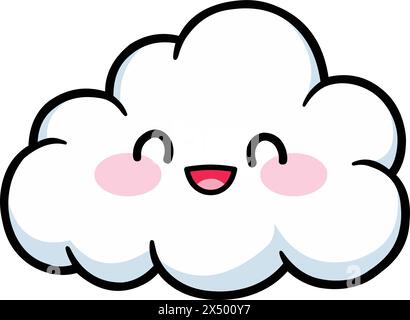 Nuvola felice in stile kawaii Illustrazione Vettoriale