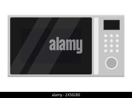 Moderno forno a microonde. Elettrodomestico da cucina per cucinare gli alimenti. Illustrazione vettoriale. EPS 10. Illustrazione Vettoriale