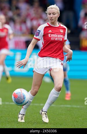 Manchester, Regno Unito. 5 maggio 2024. Leah Williamson dell'Arsenal durante la partita di fa Women's Super League all'Academy Stadium di Manchester. Il credito per immagini dovrebbe essere: Andrew Yates/Sportimage Credit: Sportimage Ltd/Alamy Live News Foto Stock