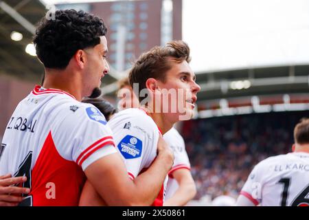 UTRECHT, 05-05-2024 , Stadio Galgenwaard, calcio, eredivisie olandese, stagione 2023 / 2024, durante la partita FC Utrecht - Vitesse, FC Utrecht giocatore Victor Jensen Foto Stock