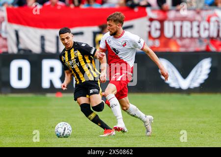 UTRECHT, 05-05-2024 , Stadio Galgenwaard, calcio, eredivisie olandese, stagione 2023 / 2024, durante la partita FC Utrecht - Vitesse, FC Utrecht giocatore Hidde ter Avest Foto Stock