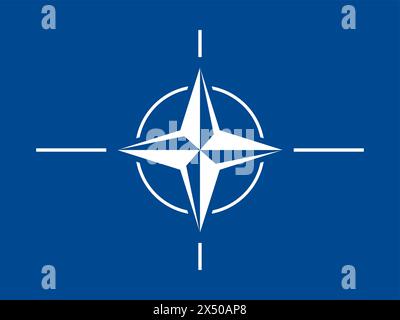 Simbolo della bandiera NATO o dell'Organizzazione del Trattato del Nord Atlantico. Illustrazione vettoriale Illustrazione Vettoriale