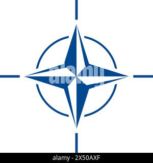 Simbolo del logo NATO o North Atlantic Treaty Organization. Illustrazione vettoriale Illustrazione Vettoriale