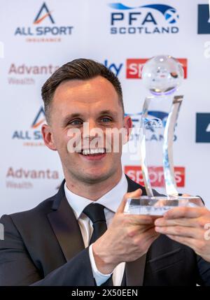 PFA SCOZIA. PLAYER OF YEAR AWARDS 5 MAGGIO 2024 Player of the Year Hearts Lawrence Shankland durante il PFA Scotland Player of the Year Award a Glasgow, Scozia. Data foto: Domenica 5 maggio 2024. Foto Stock