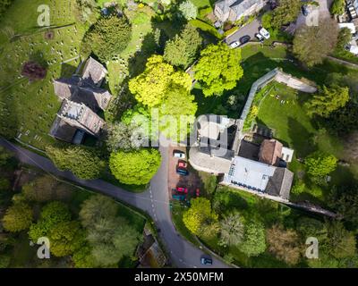 Chiesa di Santa Maria Vergine, e il Castello, St Briavels, Foresta di Dean, Gloucestershire. REGNO UNITO Foto Stock