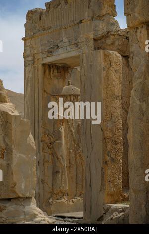 Marvdsaht, Iran - 18 marzo 2024: Rovine di Persepoli vicino alla città di Shiraz nella provincia di Fars, Iran. Foto Stock