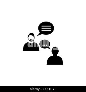 Parlare persone, parlare Chat icona vettoriale piatta. Simbolo solido semplice isolato su sfondo bianco. Talking People, Talking Chat Sign design template f Illustrazione Vettoriale