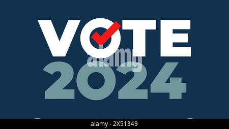 Votate 2024. Elezioni presidenziali americane del 2024 Illustrazione Vettoriale