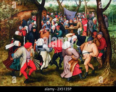 Pieter Brueghel il giovane, The Wedding Dance, painting in oil on wood, 1607 Foto Stock