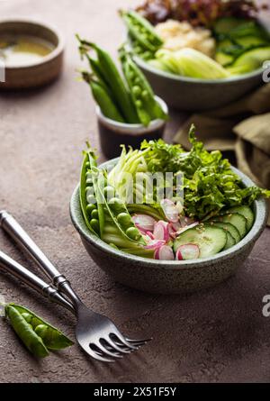 Ciotola verde sana vegana di buddha Foto Stock