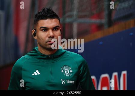 LONDRA, Regno Unito - 6 maggio 2024: Casemiro del Manchester United arriva in vista della partita di Premier League tra Crystal Palace FC e Manchester United FC al Selhurst Park (credito: Craig Mercer/ Alamy Live News) Foto Stock