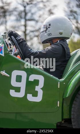 Auto d'epoca open top che gareggiano nei V.S.C.C. Curborough Speed Trials, Curborough Sprint Course, Lichfield, Inghilterra, Regno Unito. Foto Stock