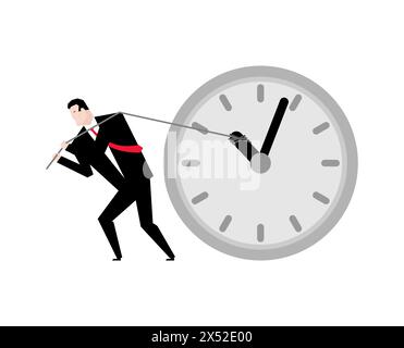 Uomo d'affari Stop Time. Illustrazione vettore scadenza Illustrazione Vettoriale