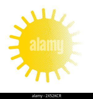 Oggetto mezzitoni sole. disegno a mano. Non IA. Illustrazione vettoriale Illustrazione Vettoriale