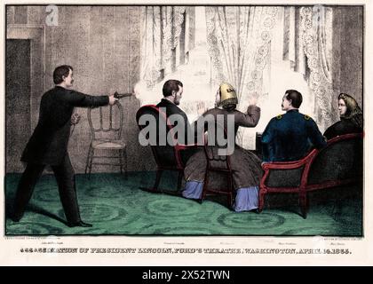 Assassinio del Presidente Lincoln, il Teatro di Ford, Washington, 14 aprile 1865 Foto Stock