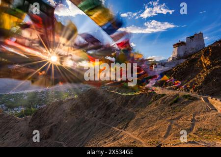 Monastero di Namgyal Tsemo Gompa, colline di Tsenmo, Leh, Ladakh, Jammu e Kashmir, indiano Foto Stock